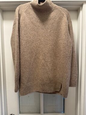Vince 100% Cashmere Donegal Turtleneck Sweater Oatmeal XL